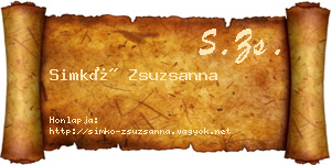 Simkó Zsuzsanna névjegykártya